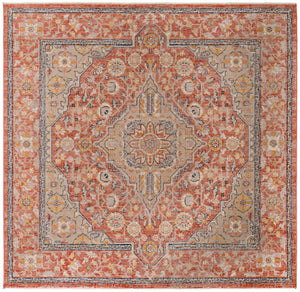 Brick Red 7' 10 x 7' 10 Lola Square Area Rug Polypropylene With Jute Backing Traditional Pattern Easy Clean Carpet for Home Interior Design for Sale at Rug Engine