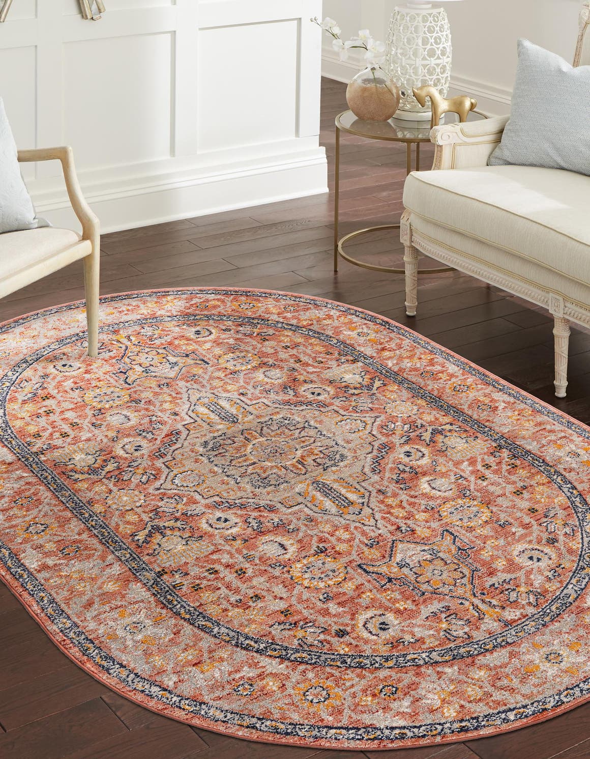 Brick Red 7' 10 x 10' 2 Lola Oval Area Rug Polypropylene With Jute Backing Traditional Pattern Easy Clean Carpet for Home Interior Design for Sale at Rug Engine