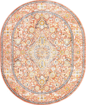 Brick Red 7' 10 x 10' 2 Lola Oval Area Rug Polypropylene With Jute Backing Traditional Pattern Easy Clean Carpet for Home Interior Design for Sale at Rug Engine