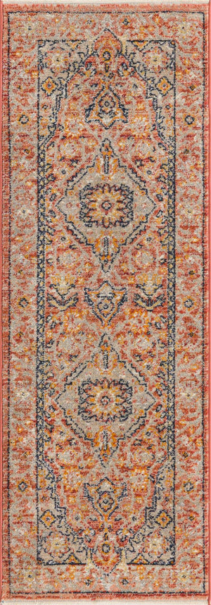 Brick Red 2' x 5' 11 Lola Runner Area Rug Polypropylene With Jute Backing Traditional Pattern Easy Clean Carpet for Home Interior Design for Sale at Rug Engine