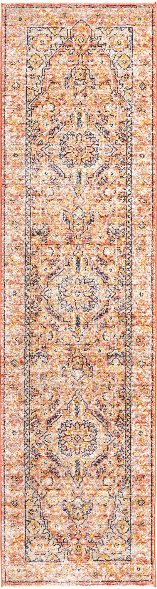 Brick Red 2' 7 x 10' 2 Lola Runner Area Rug Polypropylene With Jute Backing Traditional Pattern Easy Clean Carpet for Home Interior Design for Sale at Rug Engine