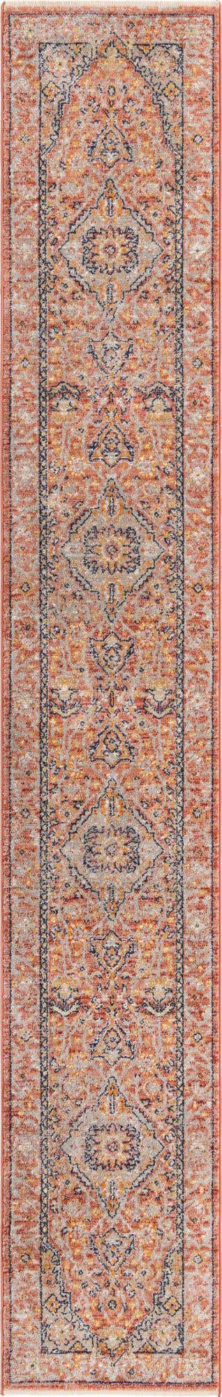 Brick Red 2' x 13' Lola Runner Area Rug Polypropylene With Jute Backing Traditional Pattern Easy Clean Carpet for Home Interior Design for Sale at Rug Engine