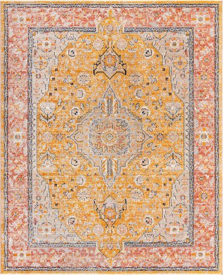 Yellow 7' 10 x 10' 2 Lola Rectangle Area Rug Polypropylene With Jute Backing Traditional Pattern Easy Clean Carpet for Home Interior Design for Sale at Rug Engine