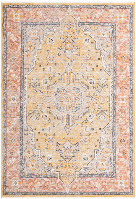 Yellow 6' x 9' 2 Lola Rectangle Area Rug Polypropylene With Jute Backing Traditional Pattern Easy Clean Carpet for Home Interior Design for Sale at Rug Engine
