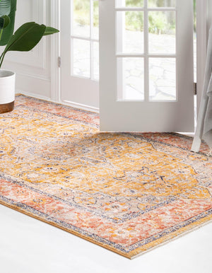 Yellow 7' 10 x 10' 2 Lola Rectangle Area Rug Polypropylene With Jute Backing Traditional Pattern Easy Clean Carpet for Home Interior Design for Sale at Rug Engine