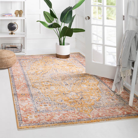 Yellow 9' x 12' Lola Rectangle Area Rug Polypropylene With Jute Backing Traditional Pattern Easy Clean Carpet for Home Interior Design for Sale at Rug Engine