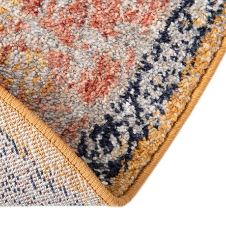Yellow 7' 10 x 7' 10 Lola Round Area Rug Polypropylene With Jute Backing Traditional Pattern Easy Clean Carpet for Home Interior Design for Sale at Rug Engine