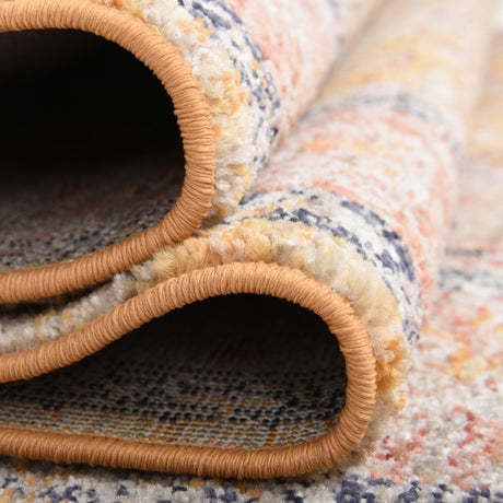 Yellow 7' 10 x 7' 10 Lola Round Area Rug Polypropylene With Jute Backing Traditional Pattern Easy Clean Carpet for Home Interior Design for Sale at Rug Engine