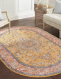 Yellow 7' 10 x 10' 2 Lola Oval Area Rug Polypropylene With Jute Backing Traditional Pattern Easy Clean Carpet for Home Interior Design for Sale at Rug Engine