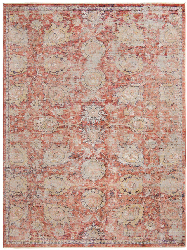 Brick Red 9' x 12' Lola Rectangle Area Rug Polypropylene With Jute Backing Traditional Pattern Easy Clean Carpet for Home Interior Design for Sale at Rug Engine