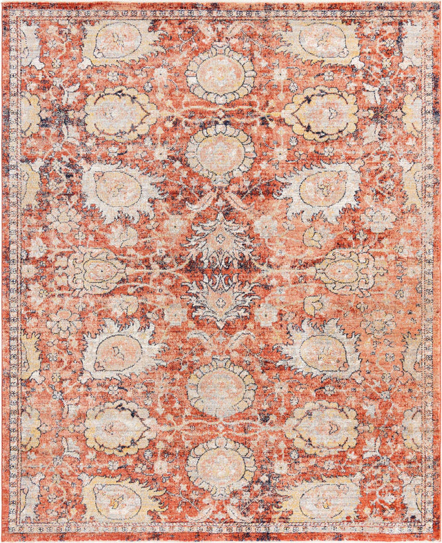 Brick Red 7' 10 x 10' 2 Lola Rectangle Area Rug Polypropylene With Jute Backing Traditional Pattern Easy Clean Carpet for Home Interior Design for Sale at Rug Engine