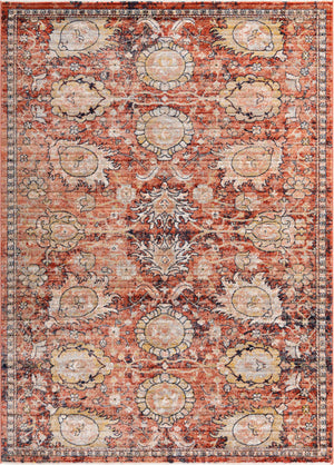 Brick Red 7' x 10' 2 Lola Rectangle Area Rug Polypropylene With Jute Backing Traditional Pattern Easy Clean Carpet for Home Interior Design for Sale at Rug Engine