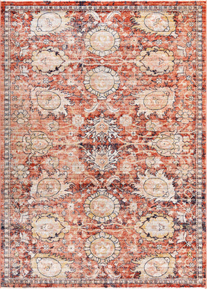 Brick Red 7' x 10' 2 Lola Rectangle Area Rug Polypropylene With Jute Backing Traditional Pattern Easy Clean Carpet for Home Interior Design for Sale at Rug Engine