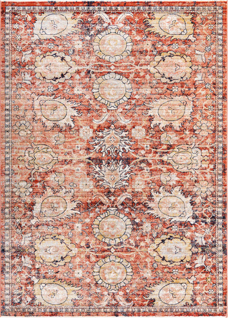 Brick Red 7' x 10' 2 Lola Rectangle Area Rug Polypropylene With Jute Backing Traditional Pattern Easy Clean Carpet for Home Interior Design for Sale at Rug Engine