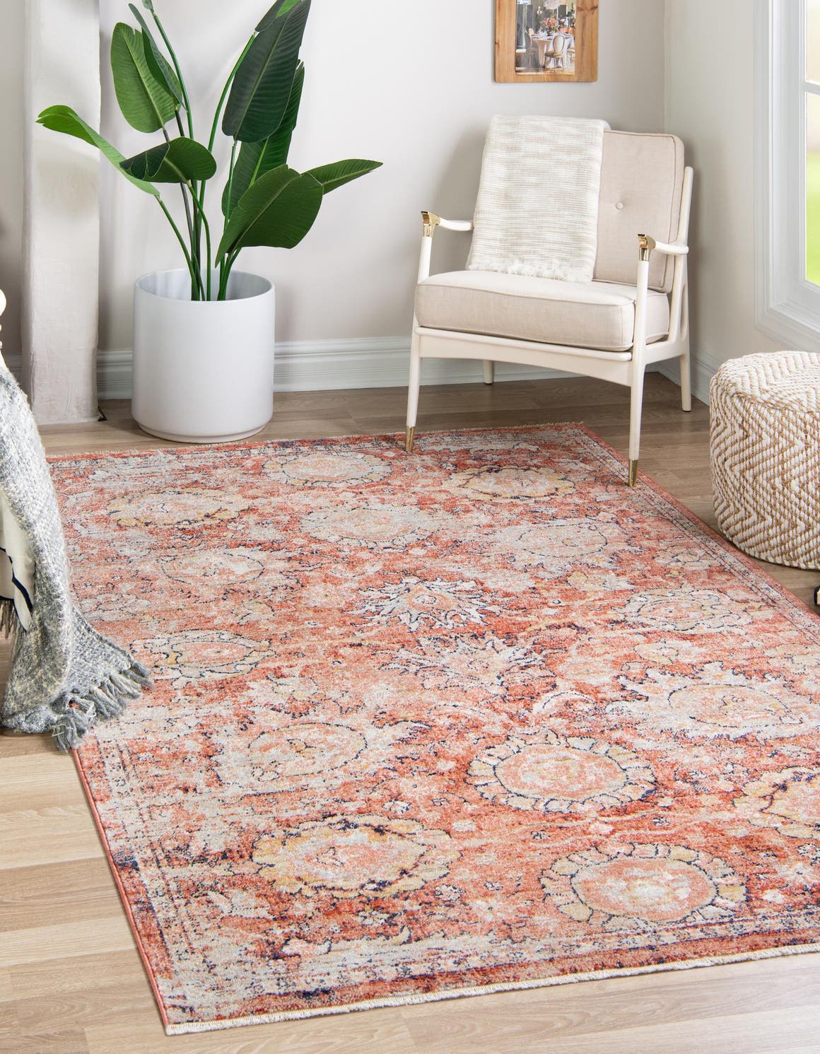Brick Red 10' x 12' 4 Lola Rectangle Area Rug Polypropylene With Jute Backing Traditional Pattern Easy Clean Carpet for Home Interior Design for Sale at Rug Engine