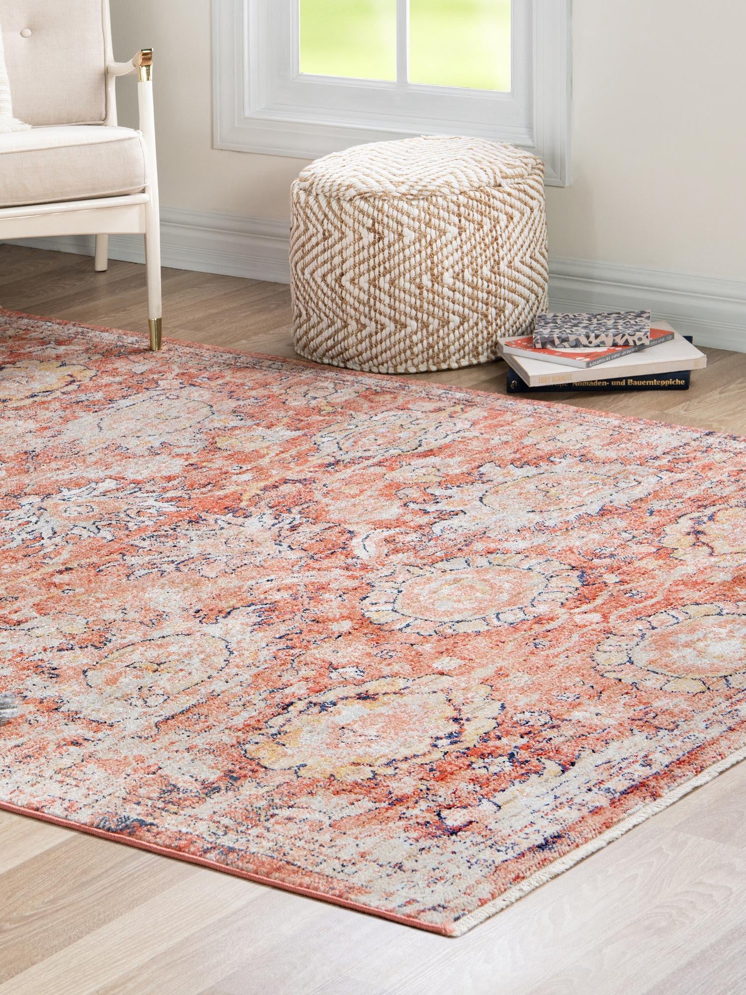 Brick Red 10' x 12' 4 Lola Rectangle Area Rug Polypropylene With Jute Backing Traditional Pattern Easy Clean Carpet for Home Interior Design for Sale at Rug Engine