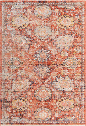 Brick Red 5' 3 x 8' Lola Rectangle Area Rug Polypropylene With Jute Backing Traditional Pattern Easy Clean Carpet for Home Interior Design for Sale at Rug Engine
