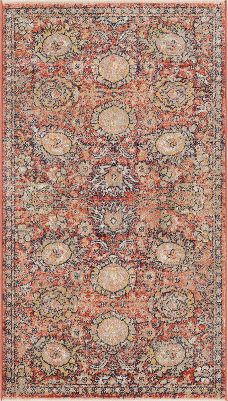Brick Red 2' 11 x 5' 3 Lola Rectangle Area Rug Polypropylene With Jute Backing Traditional Pattern Easy Clean Carpet for Home Interior Design for Sale at Rug Engine