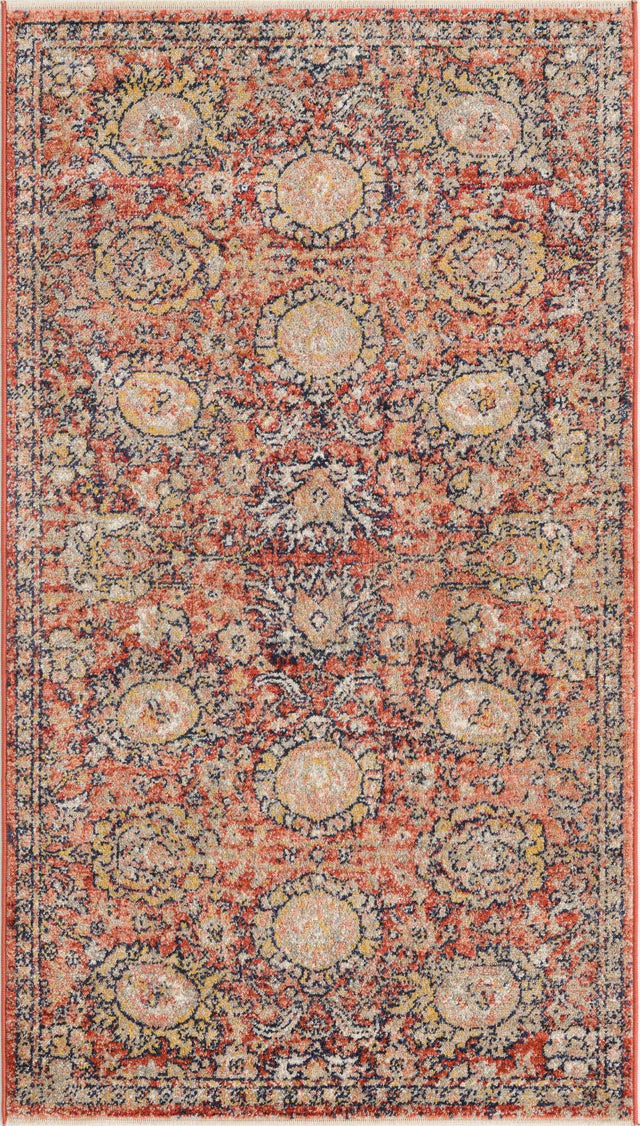 Brick Red 2' 11 x 5' 3 Lola Rectangle Area Rug Polypropylene With Jute Backing Traditional Pattern Easy Clean Carpet for Home Interior Design for Sale at Rug Engine