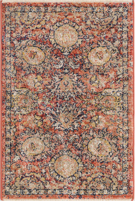 Brick Red 2' x 3' Lola Rectangle Area Rug Polypropylene With Jute Backing Traditional Pattern Easy Clean Carpet for Home Interior Design for Sale at Rug Engine