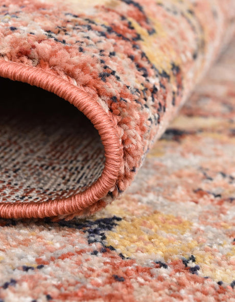 Brick Red 3' 11 x 3' 11 Lola Round Area Rug Polypropylene With Jute Backing Traditional Pattern Easy Clean Carpet for Home Interior Design for Sale at Rug Engine