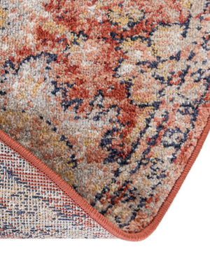 Brick Red 7' x 7' Lola Round Area Rug Polypropylene With Jute Backing Traditional Pattern Easy Clean Carpet for Home Interior Design for Sale at Rug Engine