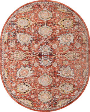 Brick Red 7' 10 x 10' 2 Lola Oval Area Rug Polypropylene With Jute Backing Traditional Pattern Easy Clean Carpet for Home Interior Design for Sale at Rug Engine