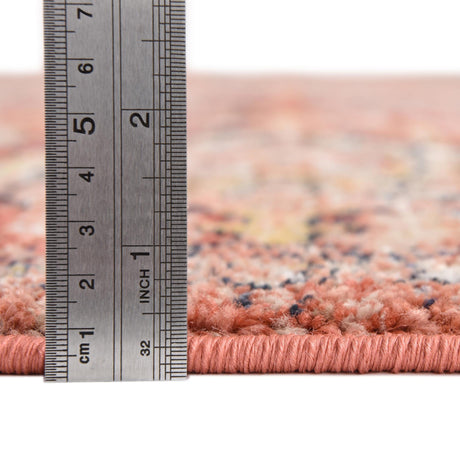 Brick Red 5' x 5' Lola Octagon Area Rug Polypropylene With Jute Backing Traditional Pattern Easy Clean Carpet for Home Interior Design for Sale at Rug Engine