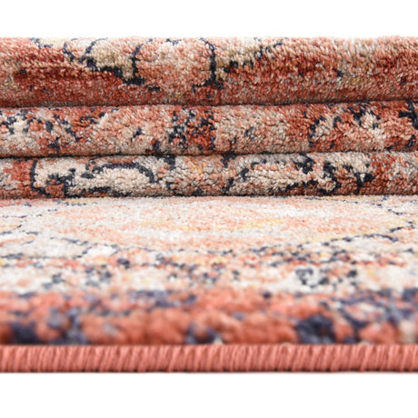 Brick Red 5' x 5' Lola Octagon Area Rug Polypropylene With Jute Backing Traditional Pattern Easy Clean Carpet for Home Interior Design for Sale at Rug Engine