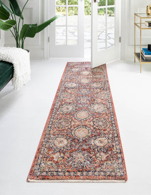 Brick Red 2' x 13' Lola Runner Area Rug Polypropylene With Jute Backing Traditional Pattern Easy Clean Carpet for Home Interior Design for Sale at Rug Engine