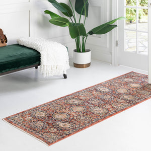 Brick Red 2' x 5' 11 Lola Runner Area Rug Polypropylene With Jute Backing Traditional Pattern Easy Clean Carpet for Home Interior Design for Sale at Rug Engine