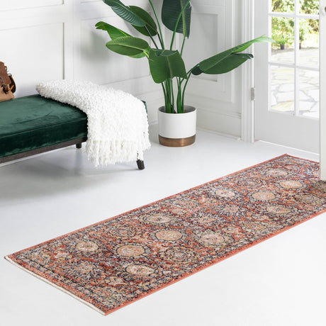 Brick Red 2' 11 x 16' 5 Lola Runner Area Rug Polypropylene With Jute Backing Traditional Pattern Easy Clean Carpet for Home Interior Design for Sale at Rug Engine