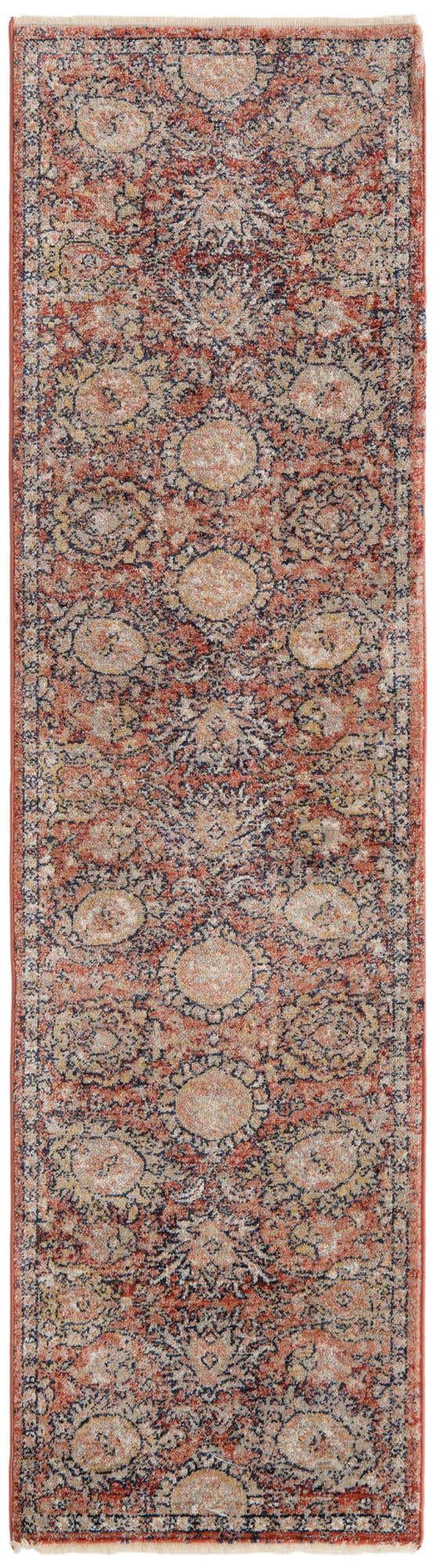 Brick Red 2' x 8' Lola Runner Area Rug Polypropylene With Jute Backing Traditional Pattern Easy Clean Carpet for Home Interior Design for Sale at Rug Engine