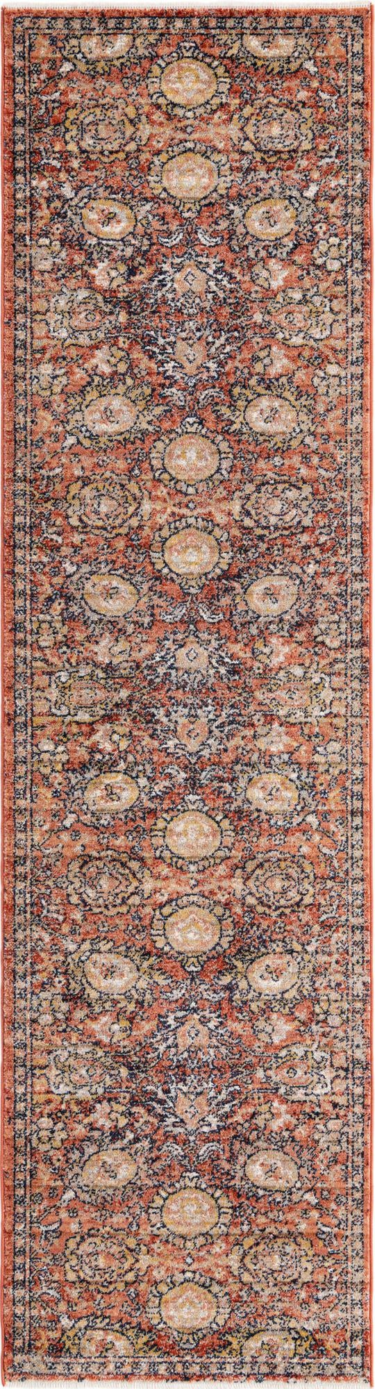 Brick Red 2' 7 x 10' 2 Lola Runner Area Rug Polypropylene With Jute Backing Traditional Pattern Easy Clean Carpet for Home Interior Design for Sale at Rug Engine