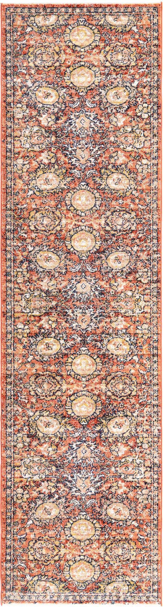 Brick Red 2' 7 x 10' 2 Lola Runner Area Rug Polypropylene With Jute Backing Traditional Pattern Easy Clean Carpet for Home Interior Design for Sale at Rug Engine