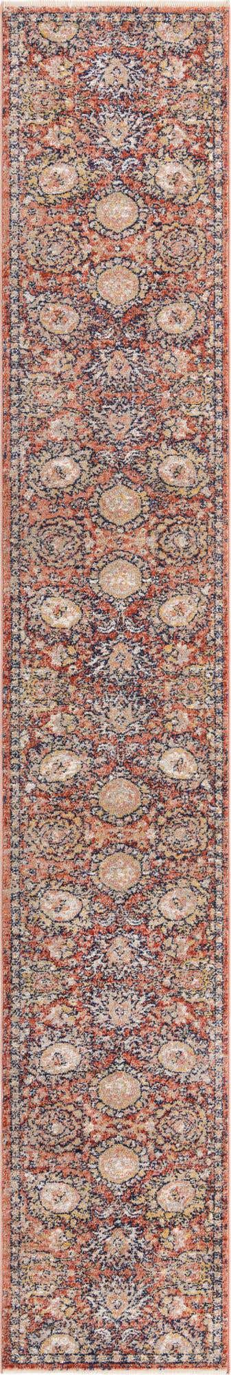 Brick Red 2' x 13' Lola Runner Area Rug Polypropylene With Jute Backing Traditional Pattern Easy Clean Carpet for Home Interior Design for Sale at Rug Engine