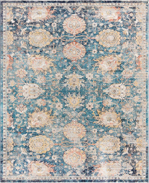 Blue 7' 10 x 10' 2 Lola Rectangle Area Rug Polypropylene With Jute Backing Traditional Pattern Easy Clean Carpet for Home Interior Design for Sale at Rug Engine
