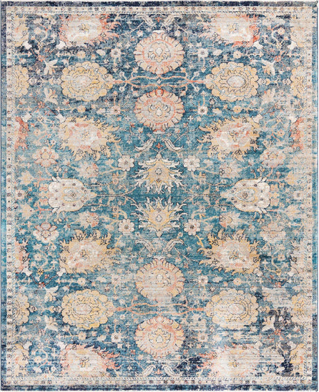 Blue 7' 10 x 10' 2 Lola Rectangle Area Rug Polypropylene With Jute Backing Traditional Pattern Easy Clean Carpet for Home Interior Design for Sale at Rug Engine