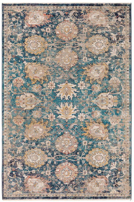 Blue 6' x 9' 2 Lola Rectangle Area Rug Polypropylene With Jute Backing Traditional Pattern Easy Clean Carpet for Home Interior Design for Sale at Rug Engine