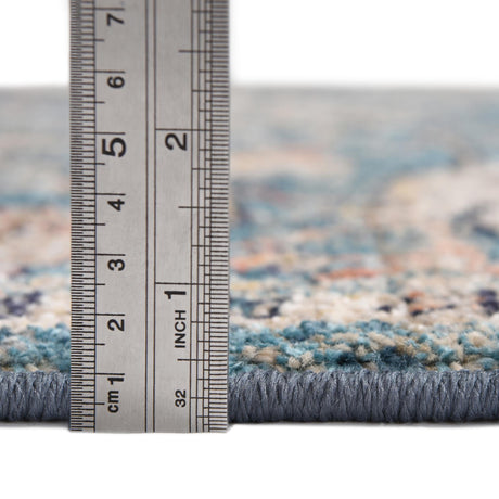 Blue 2' x 3' Lola Rectangle Area Rug Polypropylene With Jute Backing Traditional Pattern Easy Clean Carpet for Home Interior Design for Sale at Rug Engine