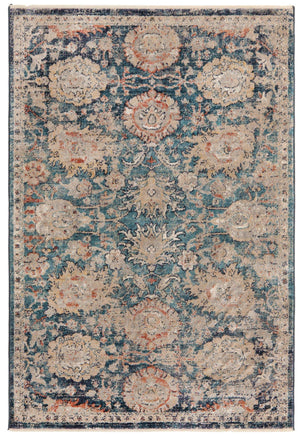 Blue 3' 11 x 5' 11 Lola Rectangle Area Rug Polypropylene With Jute Backing Traditional Pattern Easy Clean Carpet for Home Interior Design for Sale at Rug Engine