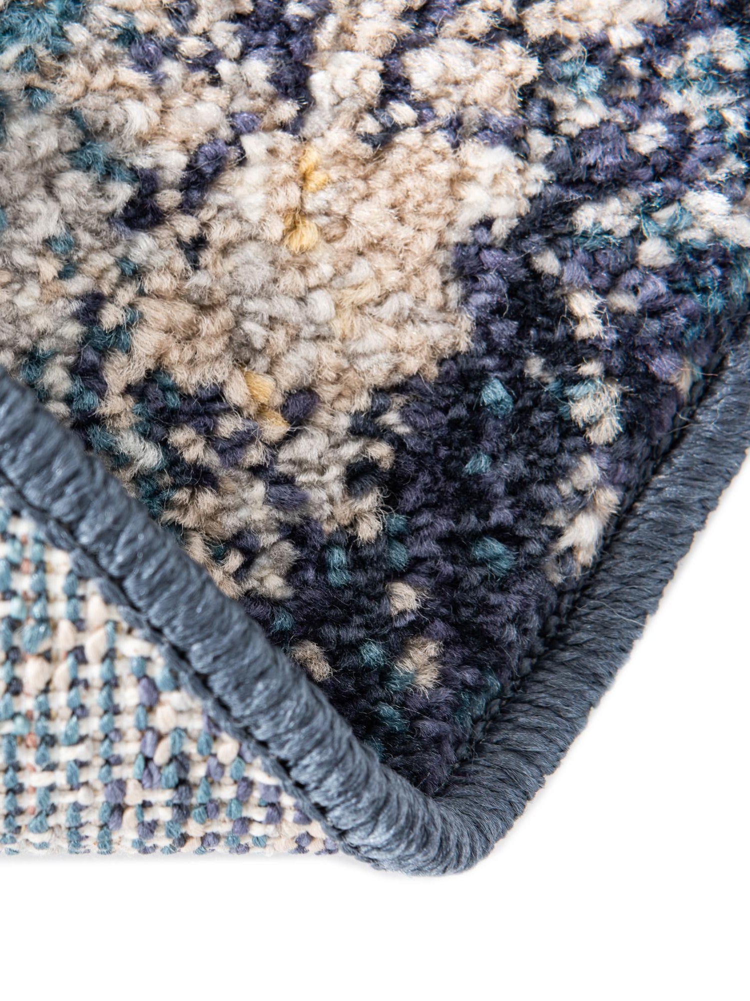 Blue 7' 10 x 7' 10 Lola Round Area Rug Polypropylene With Jute Backing Traditional Pattern Easy Clean Carpet for Home Interior Design for Sale at Rug Engine