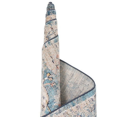Blue 3' 11 x 3' 11 Lola Square Area Rug Polypropylene With Jute Backing Traditional Pattern Easy Clean Carpet for Home Interior Design for Sale at Rug Engine