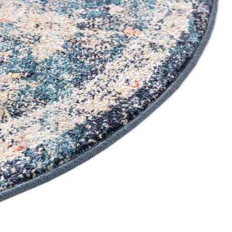 Blue 5' 3 x 8' Lola Oval Area Rug Polypropylene With Jute Backing Traditional Pattern Easy Clean Carpet for Home Interior Design for Sale at Rug Engine