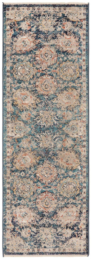 Blue 2' x 5' 11 Lola Runner Area Rug Polypropylene With Jute Backing Traditional Pattern Easy Clean Carpet for Home Interior Design for Sale at Rug Engine
