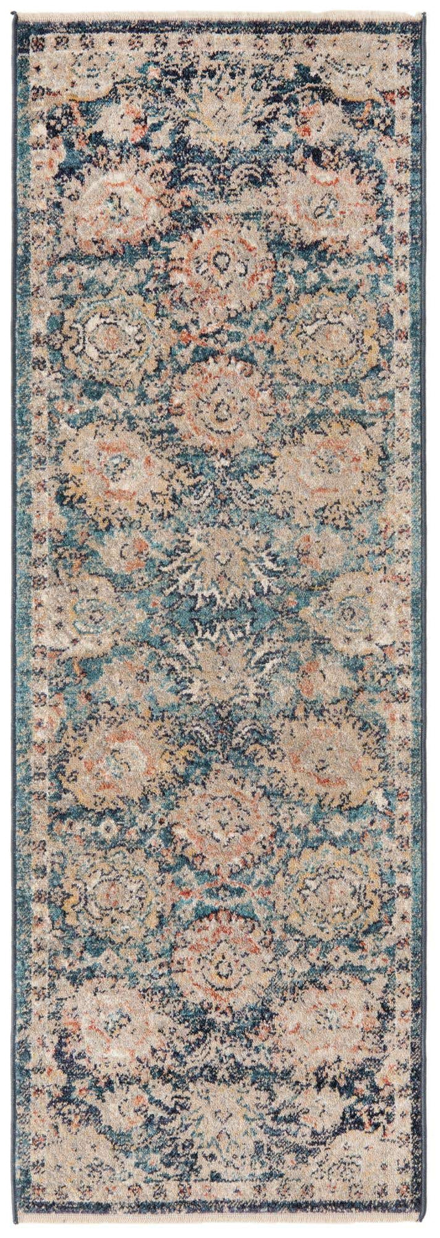 Blue 2' x 5' 11 Lola Runner Area Rug Polypropylene With Jute Backing Traditional Pattern Easy Clean Carpet for Home Interior Design for Sale at Rug Engine