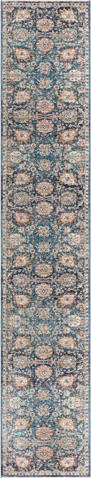 Blue 2' 11 x 16' 5 Lola Runner Area Rug Polypropylene With Jute Backing Traditional Pattern Easy Clean Carpet for Home Interior Design for Sale at Rug Engine
