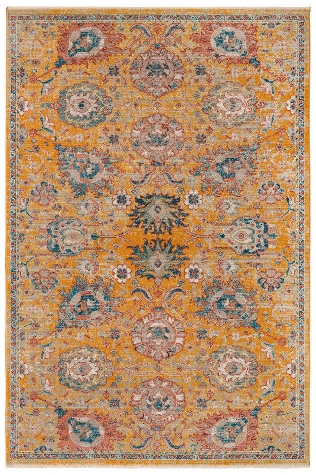 Yellow 6' x 9' 2 Lola Rectangle Area Rug Polypropylene With Jute Backing Traditional Pattern Easy Clean Carpet for Home Interior Design for Sale at Rug Engine