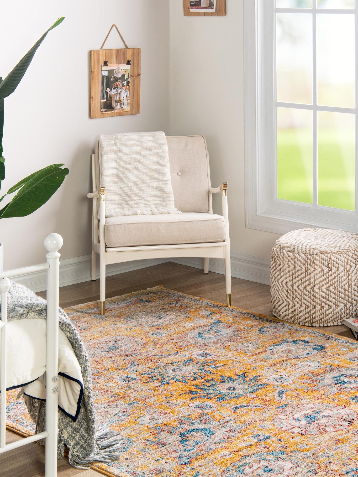 Yellow 2' 11 x 5' 3 Lola Rectangle Area Rug Polypropylene With Jute Backing Traditional Pattern Easy Clean Carpet for Home Interior Design for Sale at Rug Engine