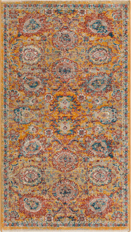Yellow 2' 11 x 5' 3 Lola Rectangle Area Rug Polypropylene With Jute Backing Traditional Pattern Easy Clean Carpet for Home Interior Design for Sale at Rug Engine